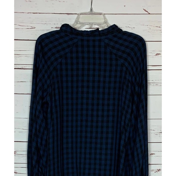 CAbi Women's M Medium Blue Black Aberdeen Shirt #3961 Buffalo Plaid Button Top - Picture 9 of 12